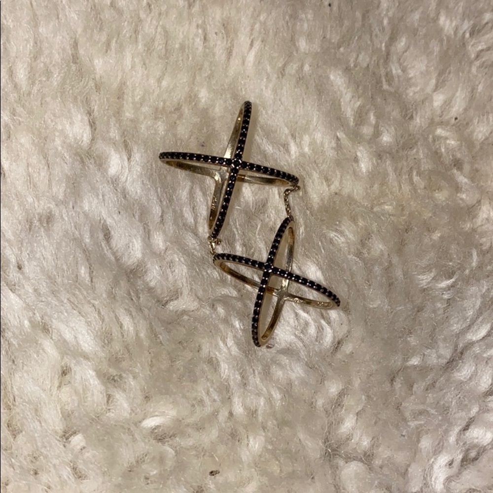 Sterling Silver Double Chain Ring